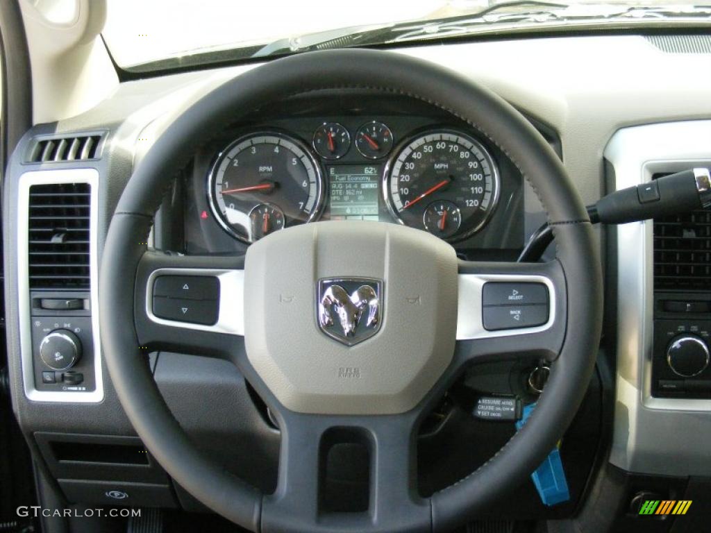 2011 Dodge Ram 1500 SLT Crew Cab 4x4 Dark Slate Gray/Medium Graystone Steering Wheel Photo #47207138