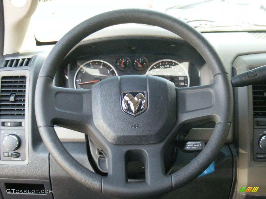 2011 Dodge Ram 1500 ST Crew Cab 4x4 Dark Slate Gray/Medium Graystone Steering Wheel Photo #47207297