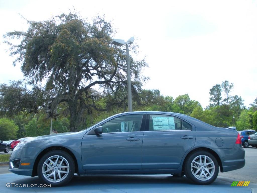 2011 Fusion SEL - Steel Blue Metallic / Camel photo #2