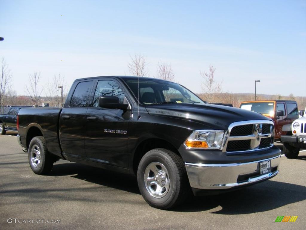 Brilliant Black Crystal Pearl 2011 Dodge Ram 1500 ST Quad Cab 4x4 Exterior Photo #47207342