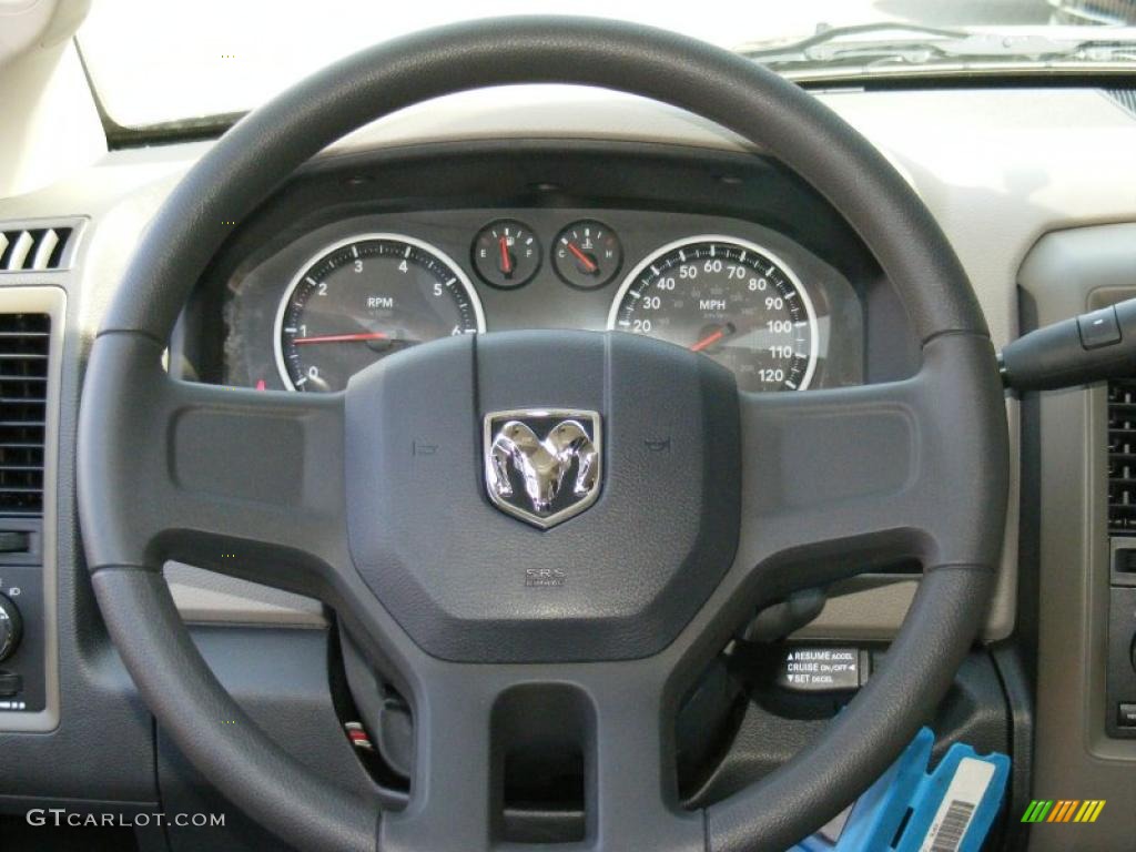 2011 Dodge Ram 1500 ST Quad Cab 4x4 Dark Slate Gray/Medium Graystone Steering Wheel Photo #47207462