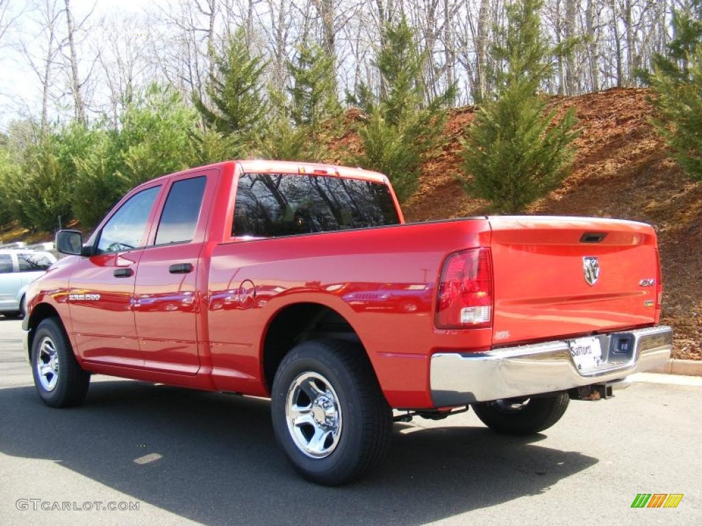 Flame Red 2011 Dodge Ram 1500 ST Quad Cab 4x4 Exterior Photo #47207540