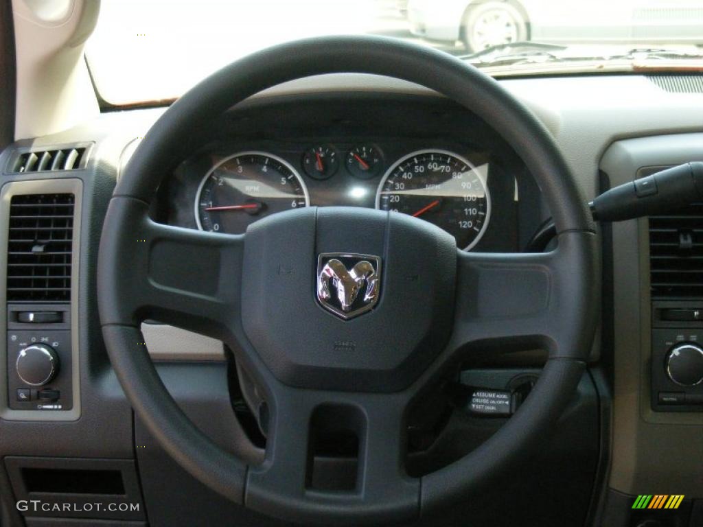 2011 Dodge Ram 1500 ST Quad Cab 4x4 Dark Slate Gray/Medium Graystone Steering Wheel Photo #47207618