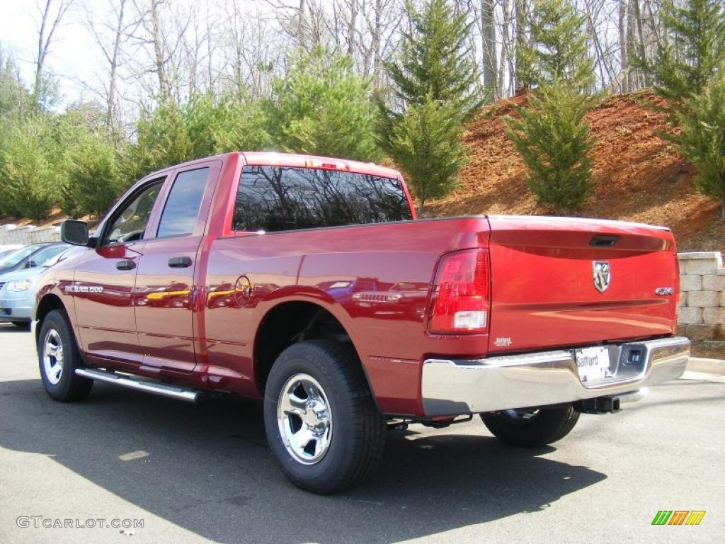 2011 Ram 1500 ST Quad Cab 4x4 - Deep Cherry Red Crystal Pearl / Dark Slate Gray/Medium Graystone photo #4