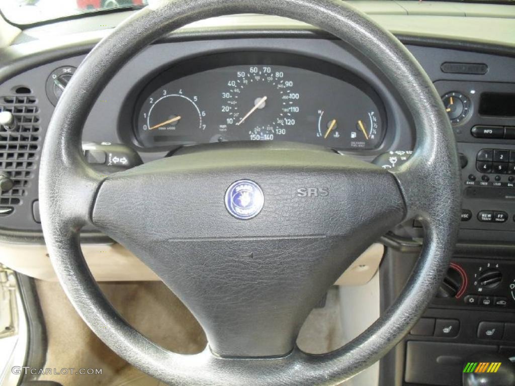 1997 Saab 900 S Coupe Beige Steering Wheel Photo #47208803