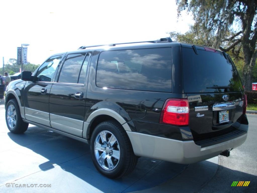 2010 Expedition EL King Ranch - Tuxedo Black / Chaparral Leather/Charcoal Black photo #3