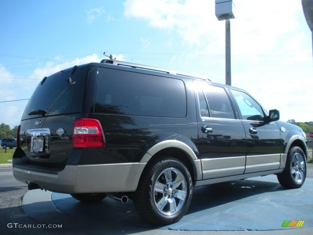 2010 Expedition EL King Ranch - Tuxedo Black / Chaparral Leather/Charcoal Black photo #5