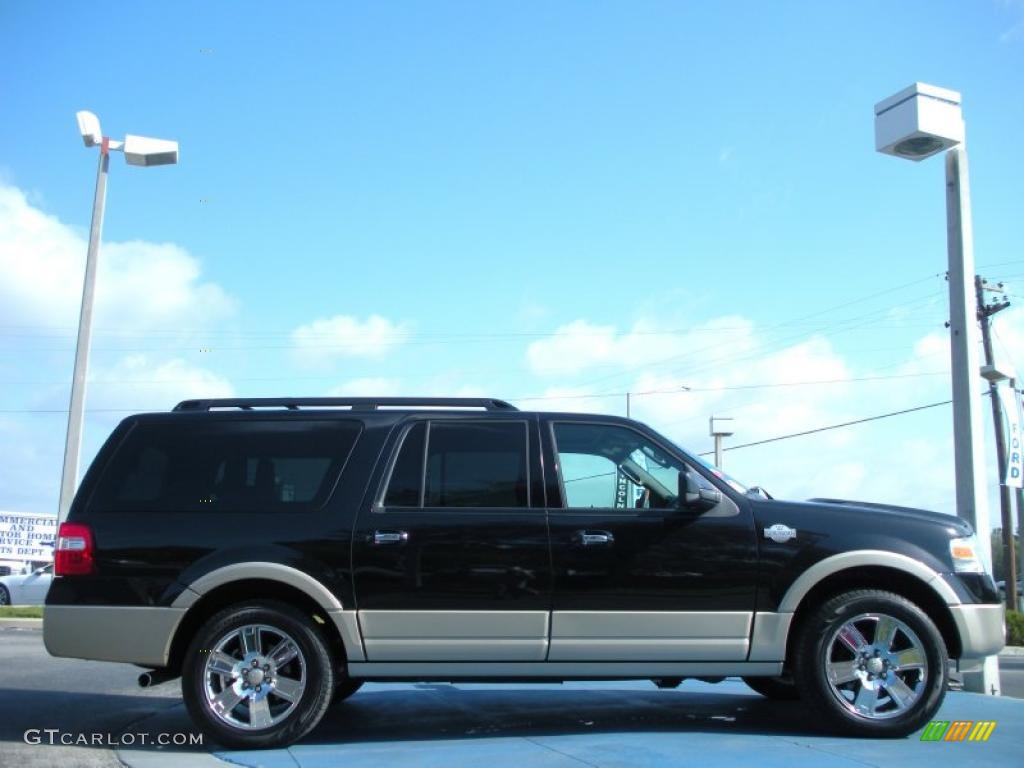 2010 Expedition EL King Ranch - Tuxedo Black / Chaparral Leather/Charcoal Black photo #6