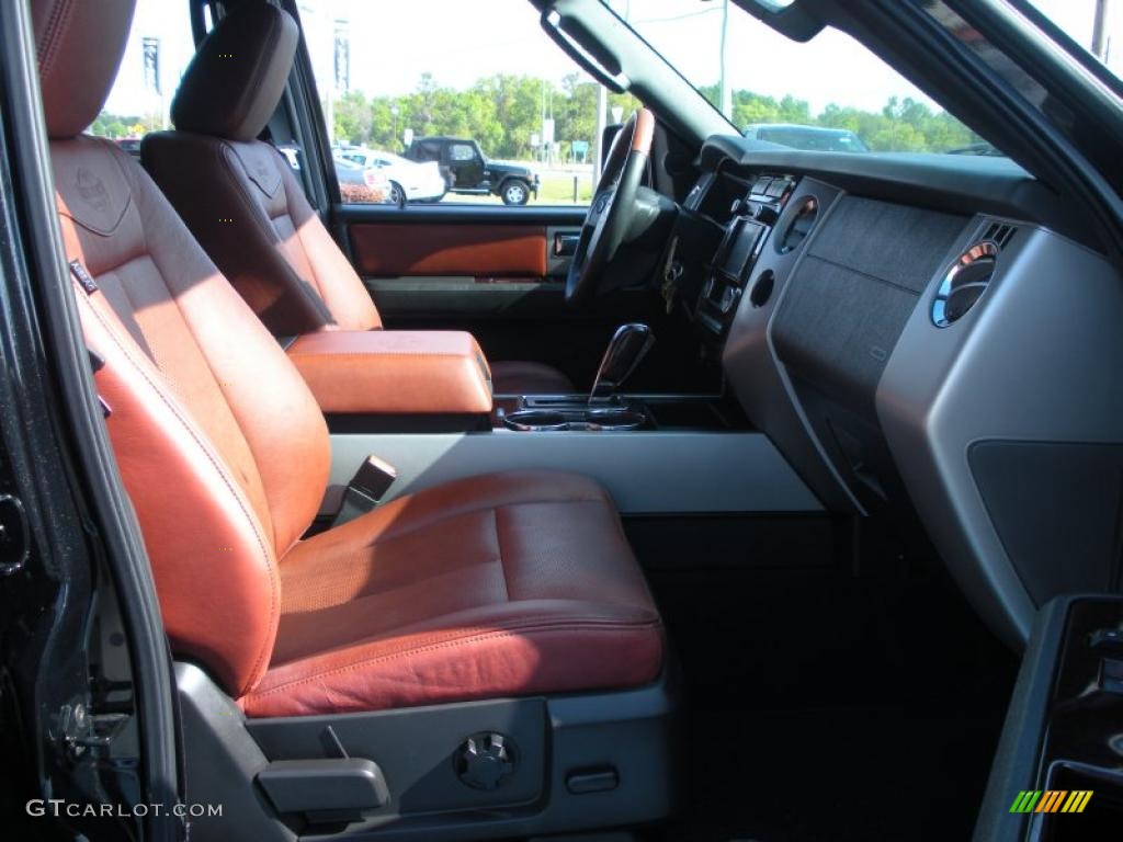 Chaparral Leather/Charcoal Black Interior 2010 Ford Expedition EL King Ranch Photo #47209157