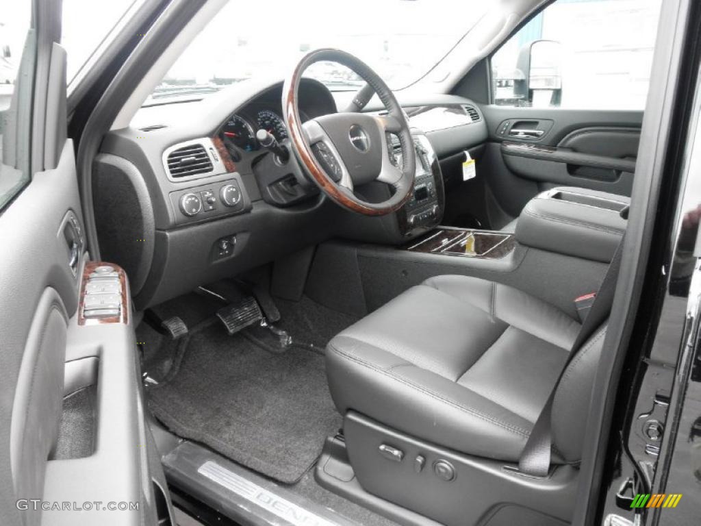 Ebony Interior 2011 GMC Sierra 3500HD Denali Crew Cab 4x4 Dually Photo #47209844