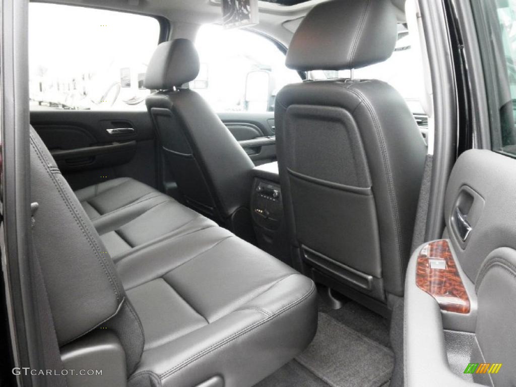 Ebony Interior 2011 GMC Sierra 3500HD Denali Crew Cab 4x4 Dually Photo #47210117
