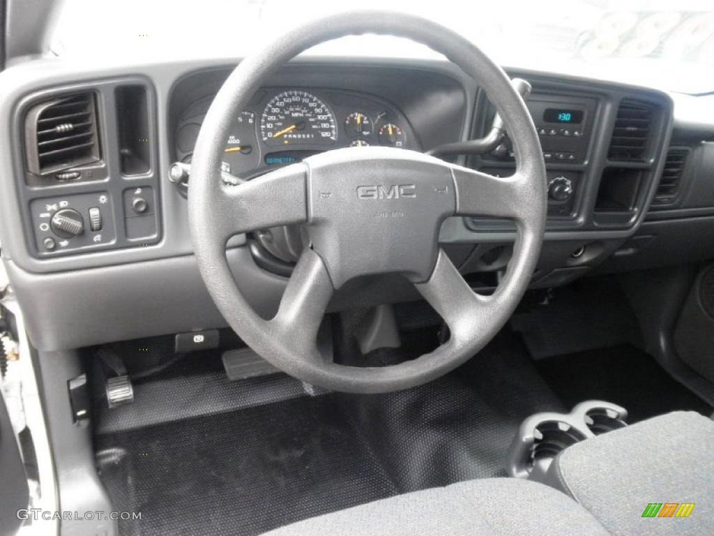 2006 GMC Sierra 1500 Regular Cab Dark Pewter Steering Wheel Photo #47210330