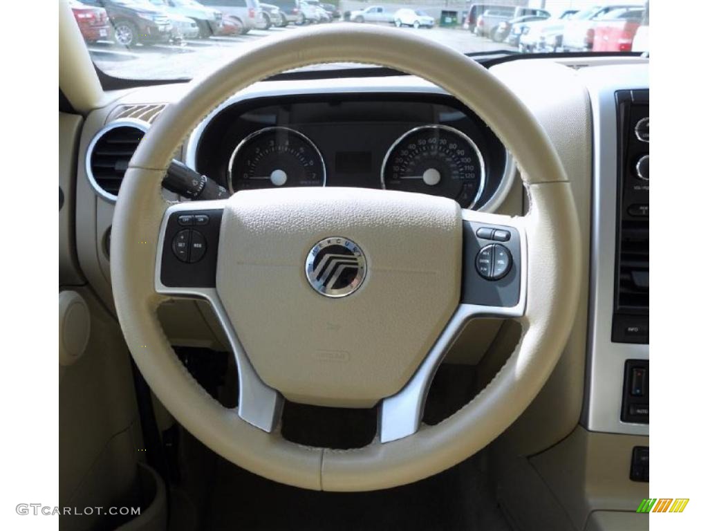 2008 Mercury Mountaineer Premier AWD Camel Steering Wheel Photo #47210426