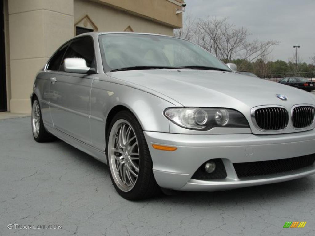 2004 3 Series 330i Coupe - Titanium Silver Metallic / Grey photo #2