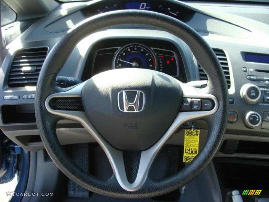 2009 Honda Civic LX Sedan Gray Steering Wheel Photo #47212589