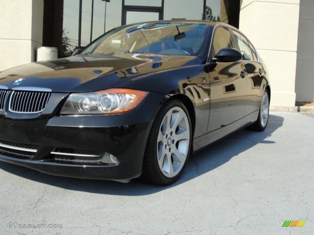 2007 3 Series 335i Sedan - Black Sapphire Metallic / Terra/Black Dakota Leather photo #3