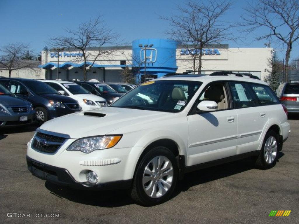 2008 Outback 2.5XT Limited Wagon - Satin White Pearl / Warm Ivory photo #1