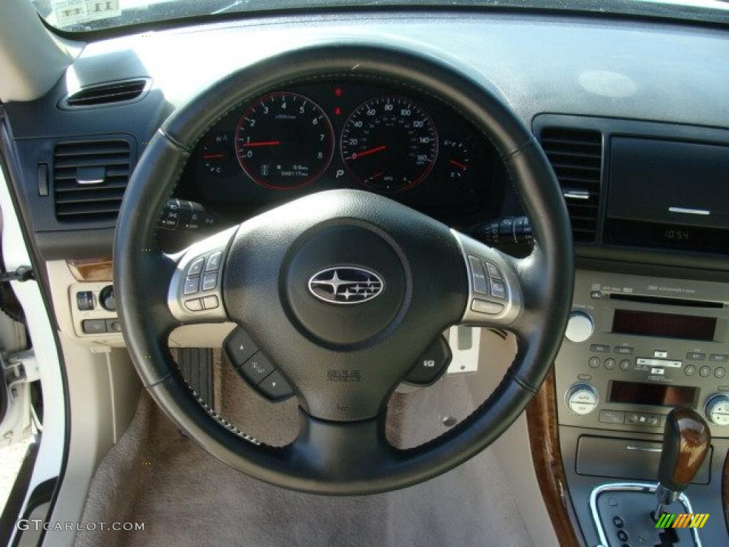 2008 Subaru Outback 2.5XT Limited Wagon Warm Ivory Steering Wheel Photo #47213384