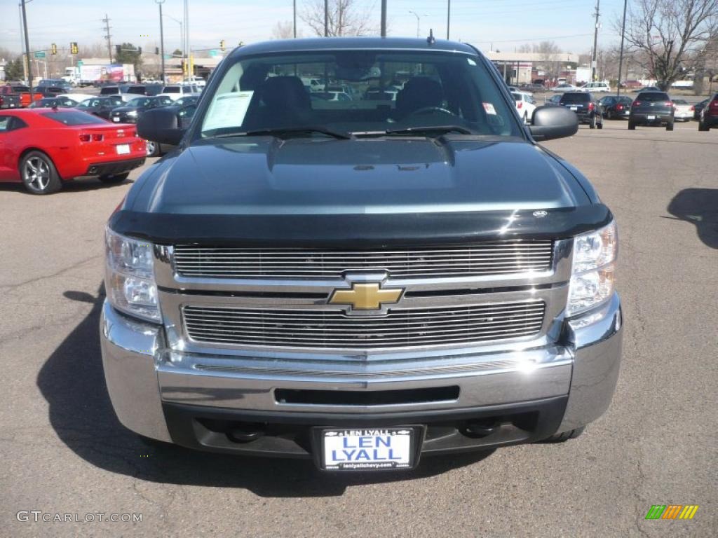 2008 Silverado 2500HD LT Extended Cab 4x4 - Blue Granite Metallic / Ebony Black photo #3