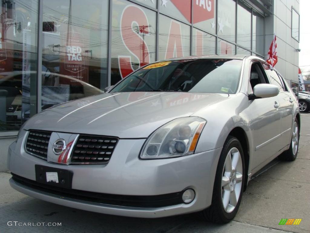 2004 Maxima 3.5 SE - Liquid Silver Metallic / Black photo #1