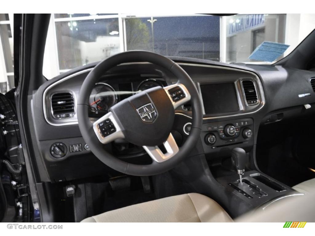 2011 Dodge Charger Rallye Black/Light Frost Beige Dashboard Photo #47217806