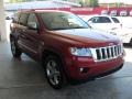 2011 Inferno Red Crystal Pearl Jeep Grand Cherokee Overland 4x4  photo #5
