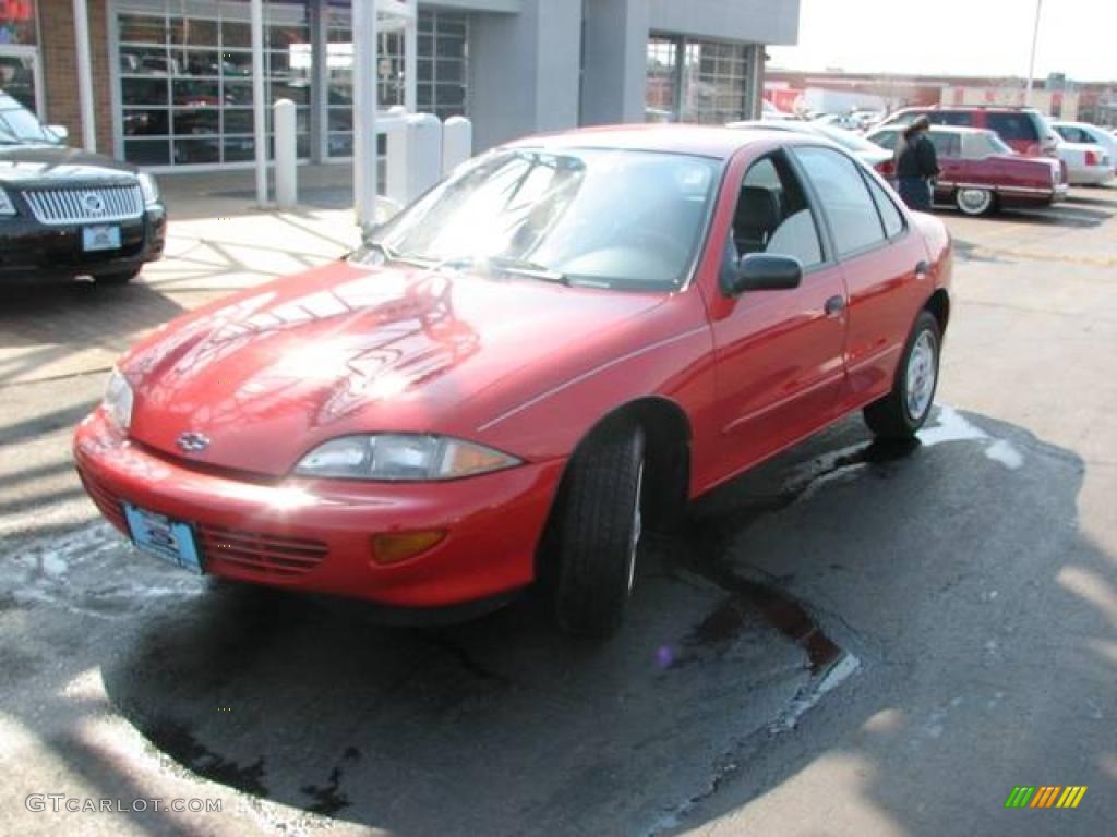 1998 Cavalier Sedan - Flame Red / Gray photo #3