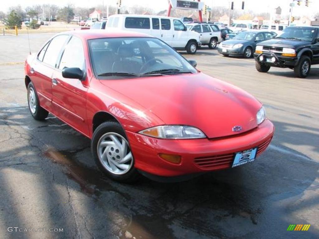 1998 Cavalier Sedan - Flame Red / Gray photo #4