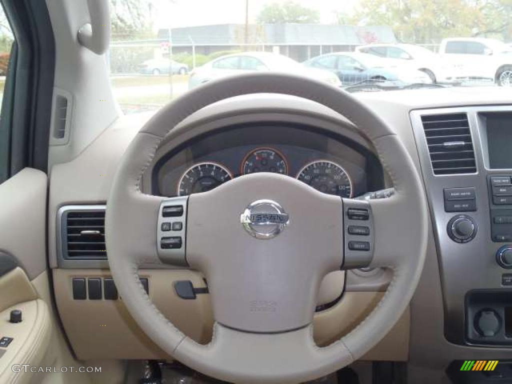 2011 Nissan Armada SV Almond Steering Wheel Photo #47222213