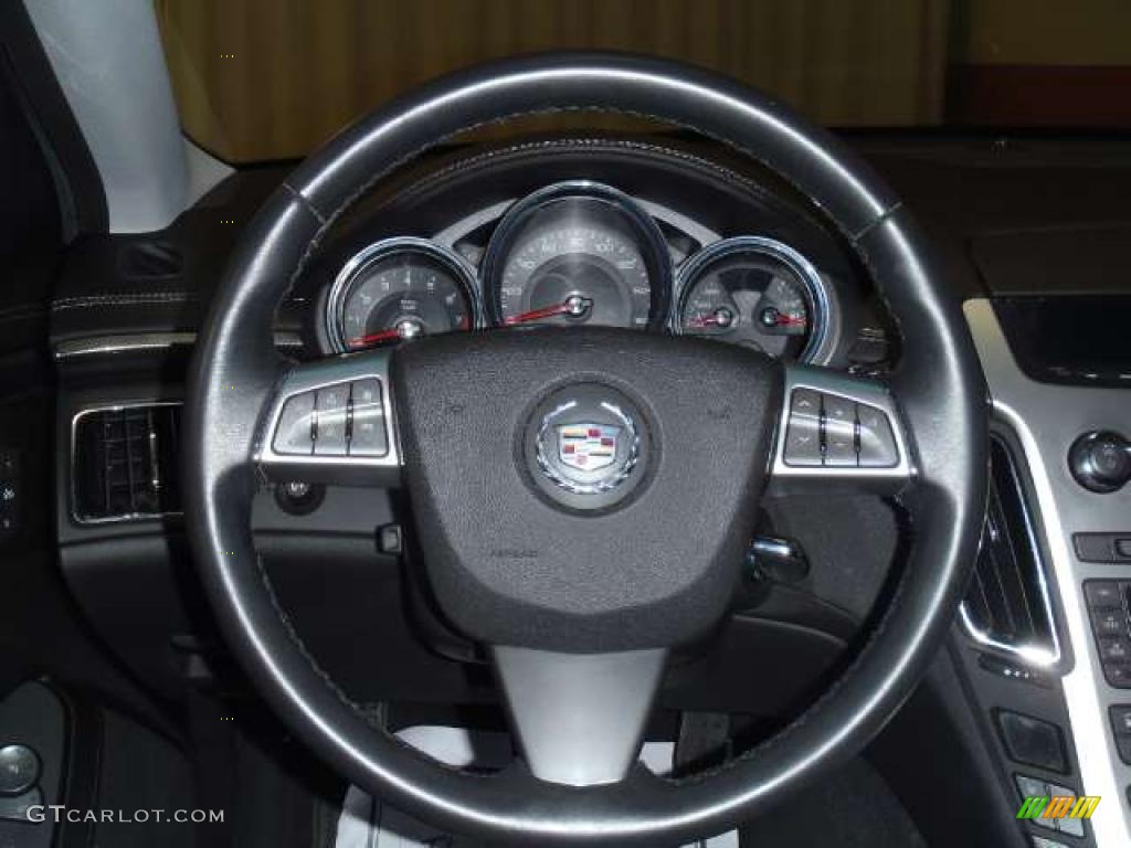 2008 Cadillac CTS Sedan Ebony Steering Wheel Photo #47223212