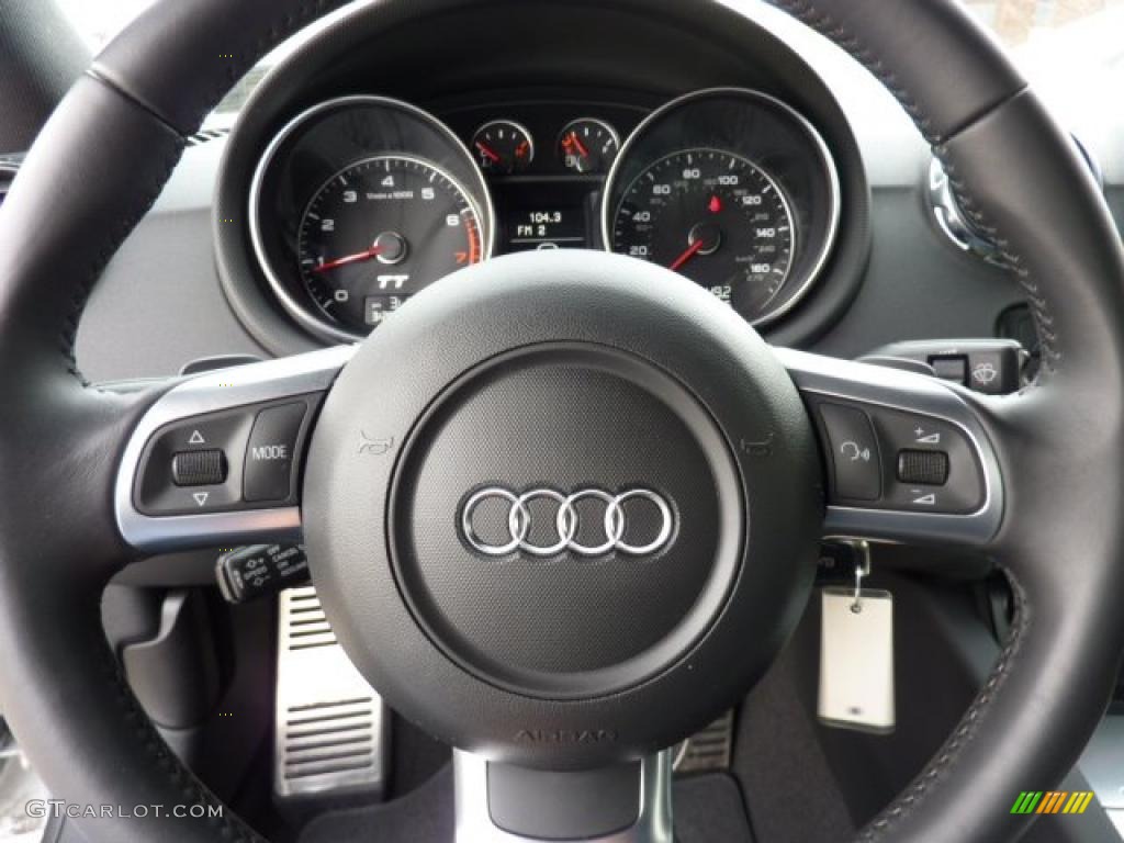 2009 Audi TT 2.0T Coupe Black Steering Wheel Photo #47225693
