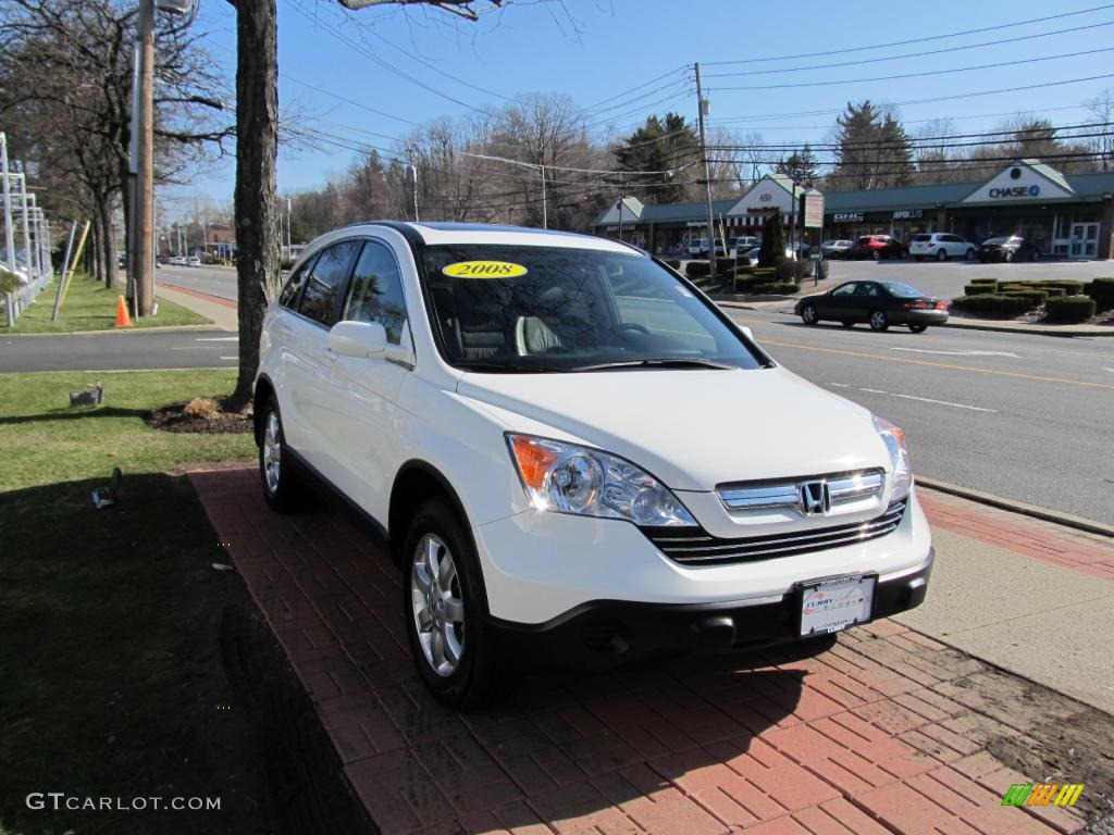 2008 CR-V EX-L 4WD - Taffeta White / Gray photo #3