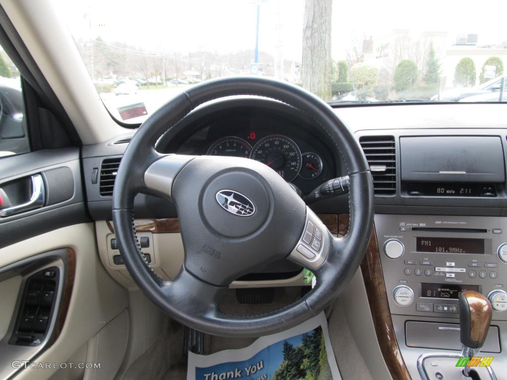 2008 Subaru Outback 2.5i Limited Wagon Warm Ivory Steering Wheel Photo #47228642