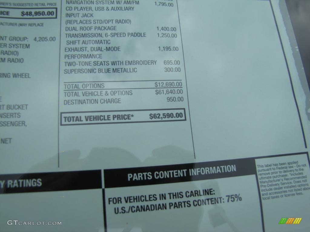 2011 Chevrolet Corvette Coupe Window Sticker Photos