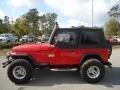 1992 Radiant Fire Red Jeep Wrangler S 4x4  photo #2