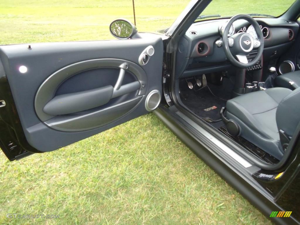 Black/Panther Black Interior 2005 Mini Cooper S Convertible Photo #47232104