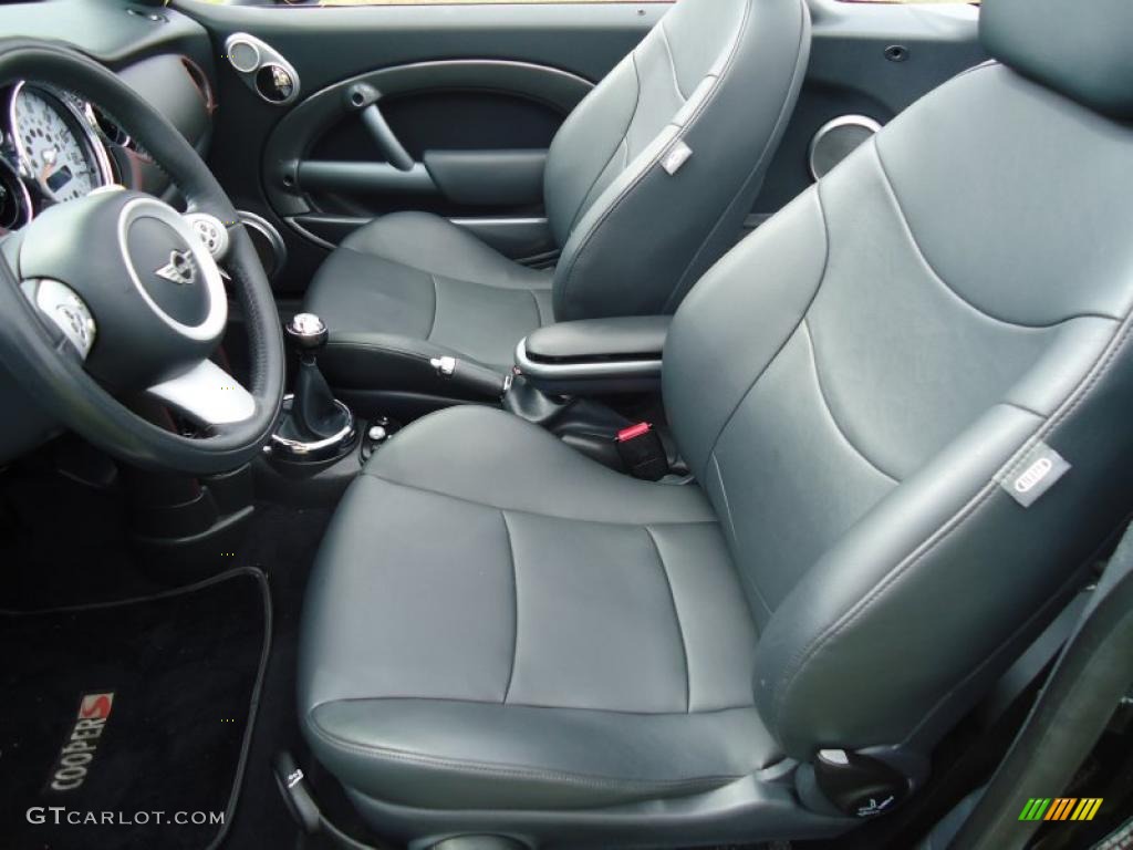 Black/Panther Black Interior 2005 Mini Cooper S Convertible Photo #47232119