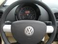 Cream Beige 2008 Volkswagen New Beetle S Convertible Steering Wheel
