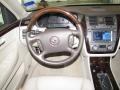2011 Cadillac DTS Light Linen/Cocoa Accents Interior Steering Wheel Photo