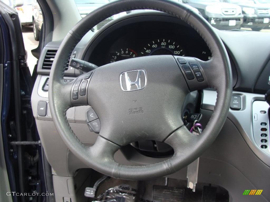 2009 Honda Odyssey EX-L Gray Steering Wheel Photo #47236941