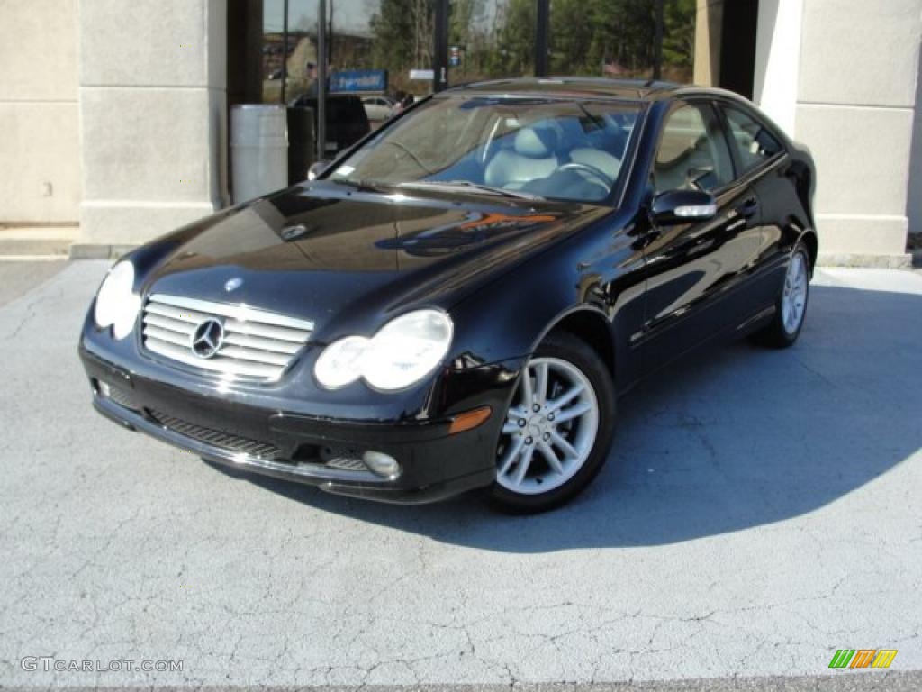 2003 C 230 Kompressor Coupe - Black / Charcoal photo #2