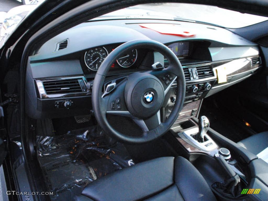 Black Interior 2008 BMW 5 Series 550i Sedan Photo #47243042