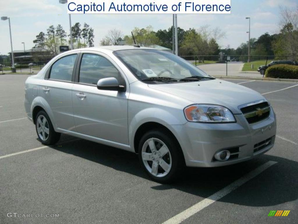 2011 Aveo LT Sedan - Ice Silver Metallic / Charcoal photo #1