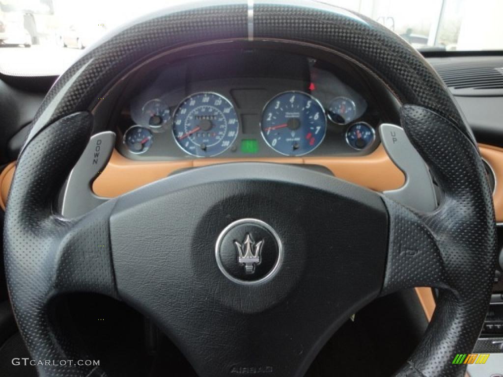 2006 Maserati GranSport Spyder Nero/Cuoio Steering Wheel Photo #47245316
