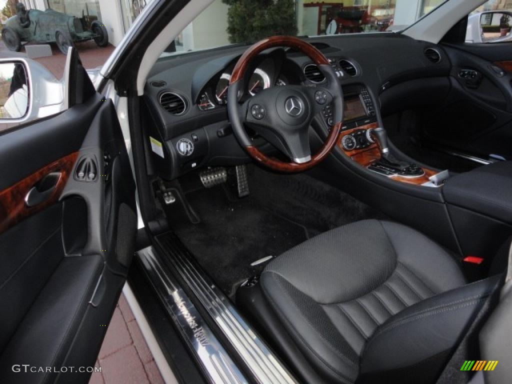 Black Interior 2009 Mercedes-Benz SL 550 Roadster Photo #47246696
