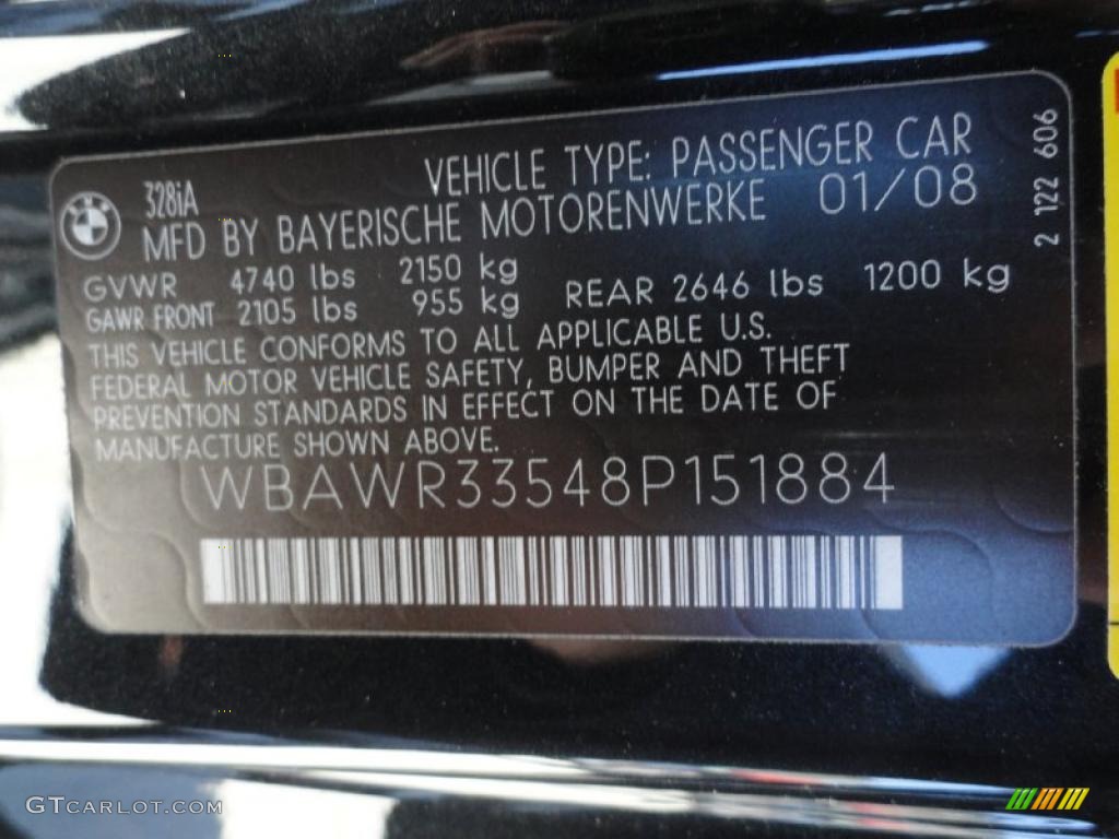 2008 3 Series 328i Convertible - Black Sapphire Metallic / Black photo #16