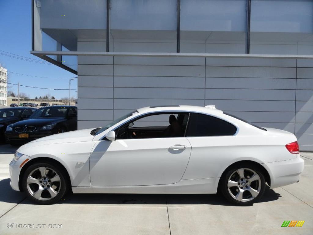 2008 3 Series 328xi Coupe - Alpine White / Saddle Brown/Black photo #3