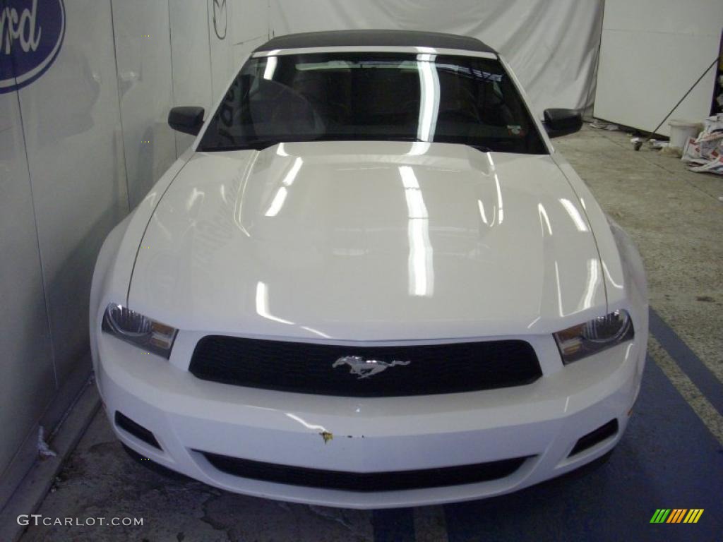 2010 Mustang V6 Convertible - Performance White / Saddle photo #3