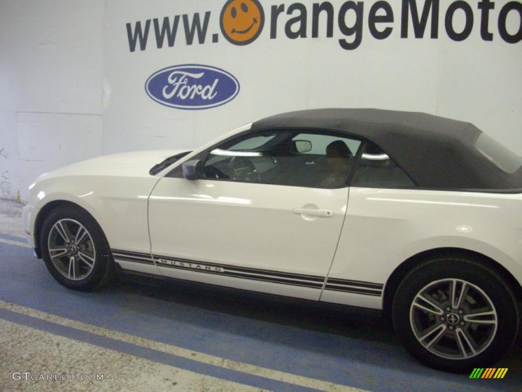 2010 Mustang V6 Convertible - Performance White / Saddle photo #7