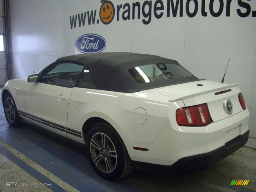 2010 Mustang V6 Convertible - Performance White / Saddle photo #8
